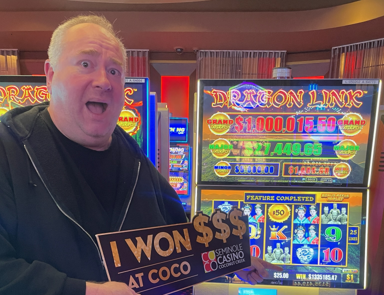 นักเสี่ยงโชคที่ Seminole Casino Coconut Creek ทำแจ็กพอตแตกกว่า 1.3 ล้านดอลลาร์