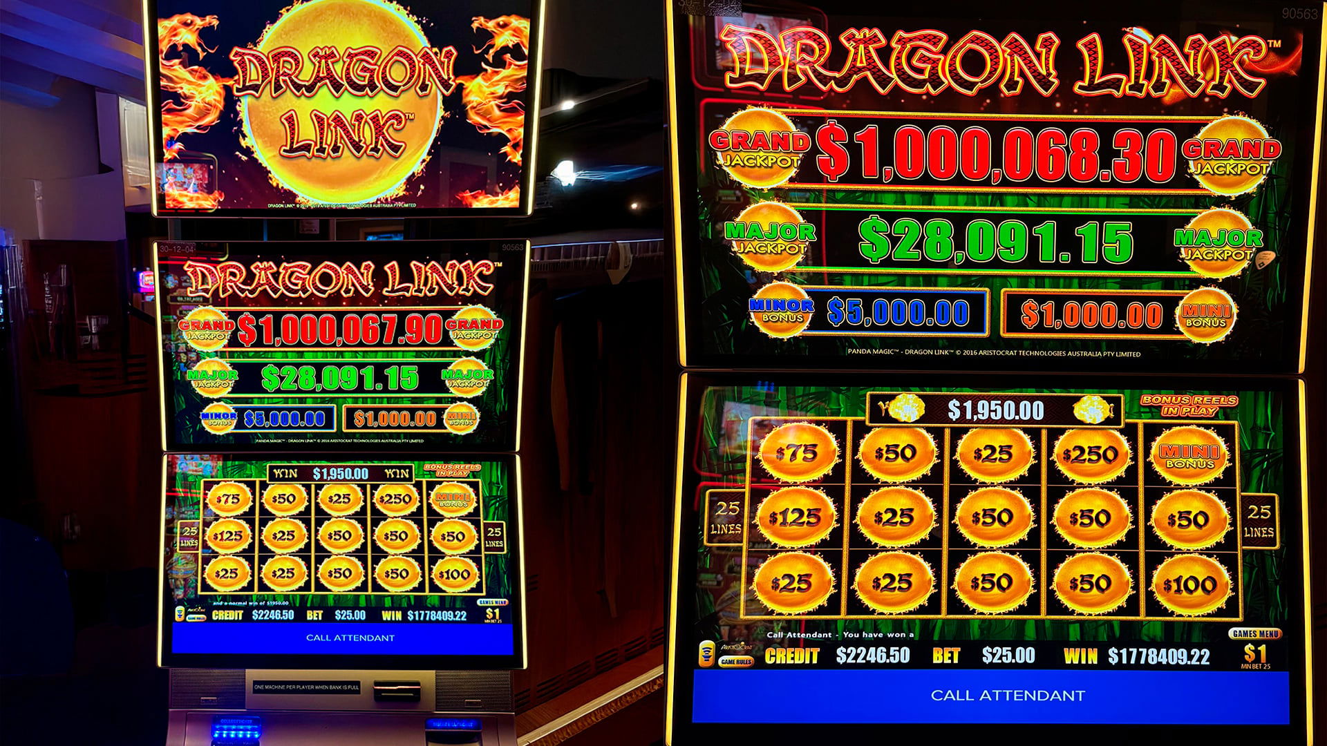 แจ็คพอตใหญ่ 1.77 ล้านดอลลาร์แตกที่ Seminole Hard Rock Tampa บนเกม Dragon Link: Panda Magic ของ Aristocrat