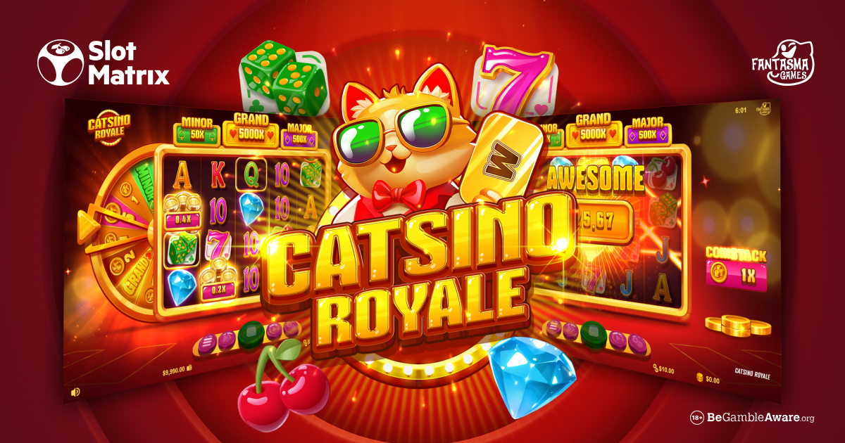 SlotMatrix เปิดตัวสล็อตสนุกสนาน Catsino Royale สุดน่ารักในธีมแมว