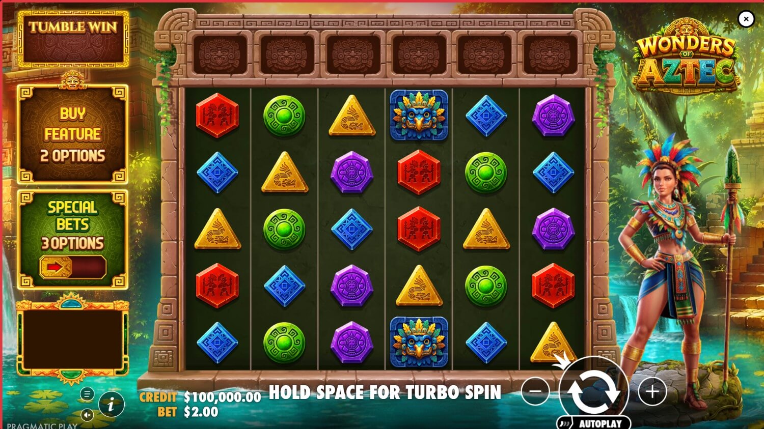 รีวิว Wonders of Aztec สล็อตธีมแอซเท็กจาก Pragmatic Play กลไก Scatter Pays ระเบิดตัวคูณ ชนะสูงสุด 10,000 เท่า